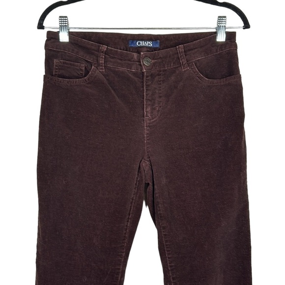 Chaps Chocolate Brown Corduroy Straight Leg Jeans Size 4 - Picture 1 of 8